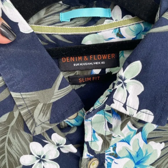 Denim & Flower Men Short Sleeve Shirt - Picture 5 of 8
